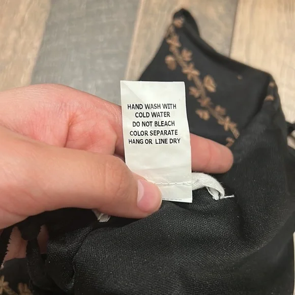 honey belle black embroidered suede open back halter top size small - Picture 9 of 9